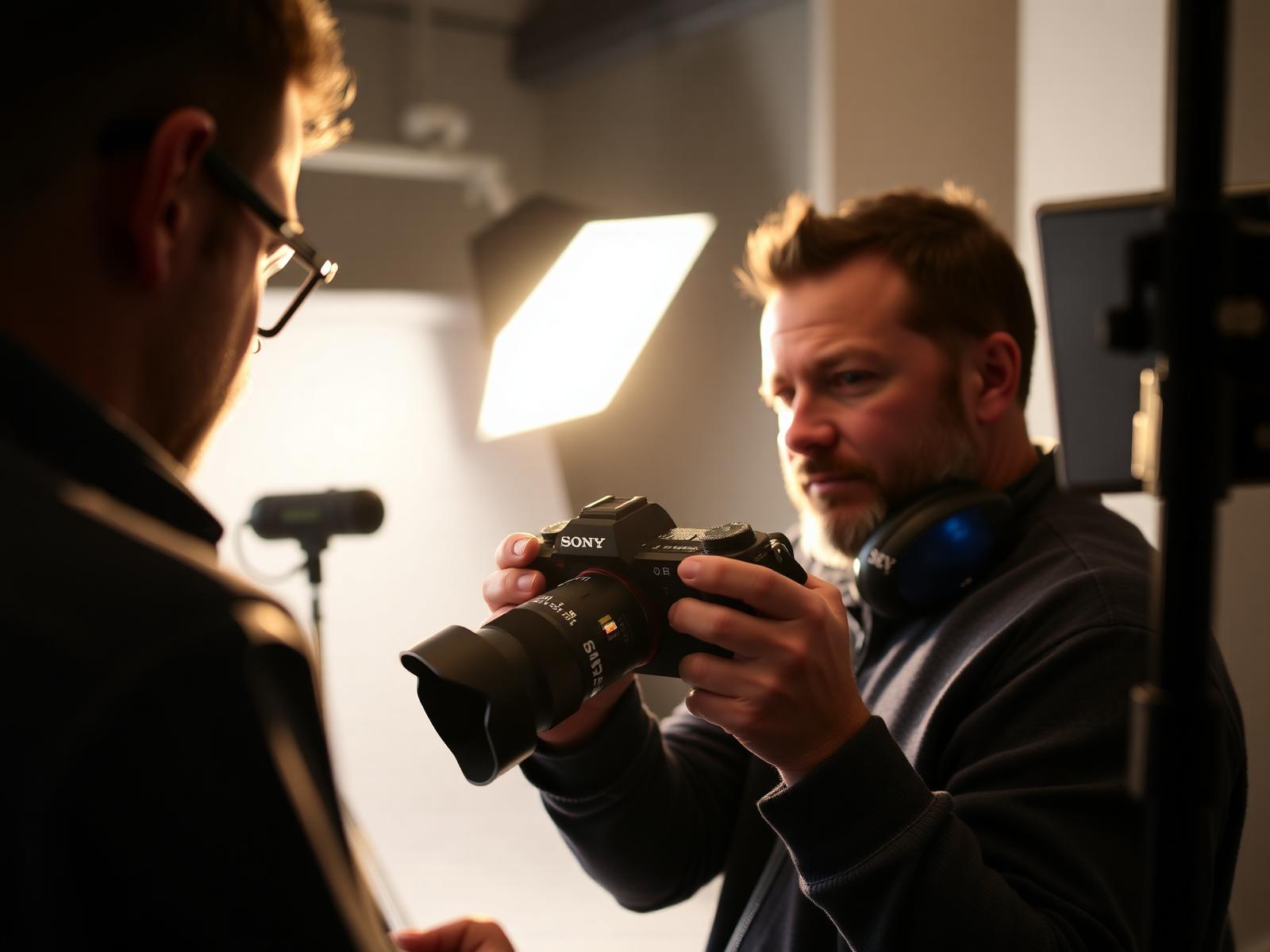 Photographer working with professional studio equipment at Brandprenuer Studios
